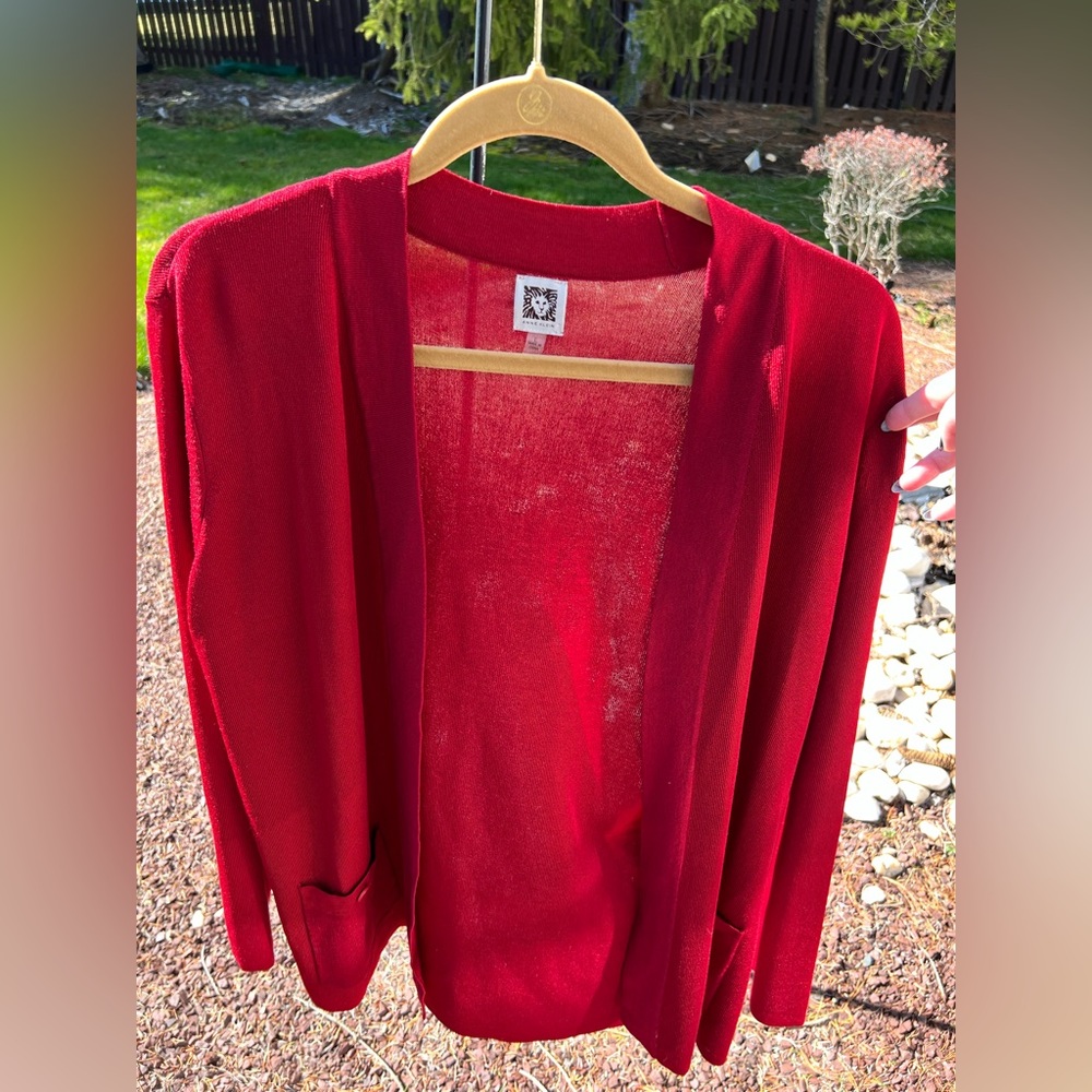 Red Anne Klein Cardigan